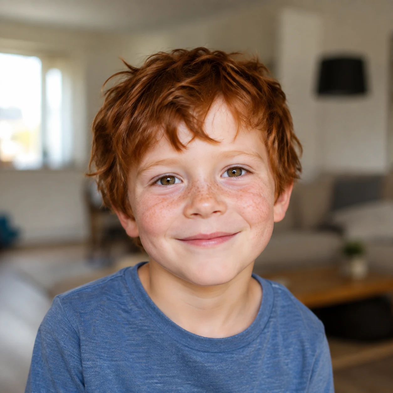 Illustrative photo reference of Leo, a ginger-haired boy